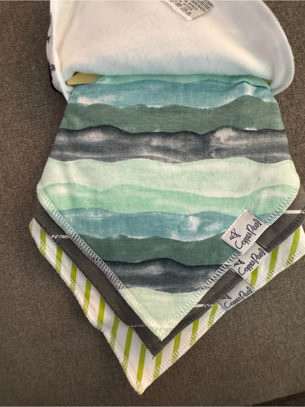 NWT Copper Pearl Kai Baby Bandana Bibs 4 Pack- Whale Ocean Waves - Picture 2 of 5